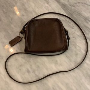 Vintage Brown Leather Coach Crossbody Bag/ Purse